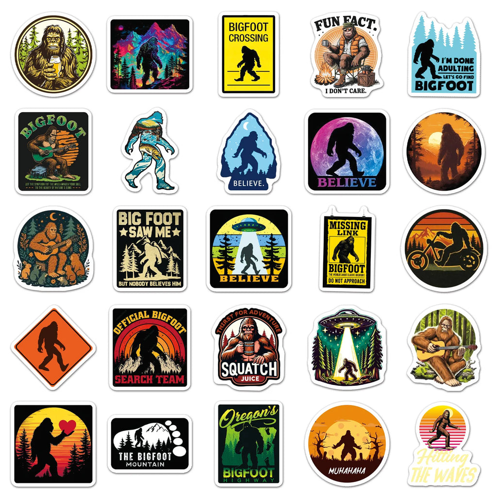 50-Pack Outdoor Wild Foot Stickers Waterproof Decorative Stickers for Computers Headsets Skateboards Office Learning Supplies