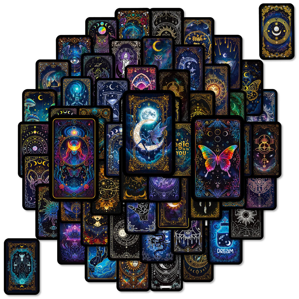 56PCS Celestial Astrology Magic Stickers Sun Moon Tarot Elements Stationery DIY Notebook Album Luggage Aesthetic Sticker