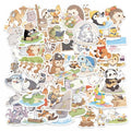 10/30/56PCS Watercolor Animals PVC Sticky Sticker Stationery DIY Children's Laptop Luggage Skateboard Decoration Scrapbooking