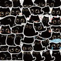 40PCS Black Cat Cute Kawaii Stickers Vintage For DIY Notebook Guitar Scrapbooking Motorcycle Laptop Luggage Graffiti Decals