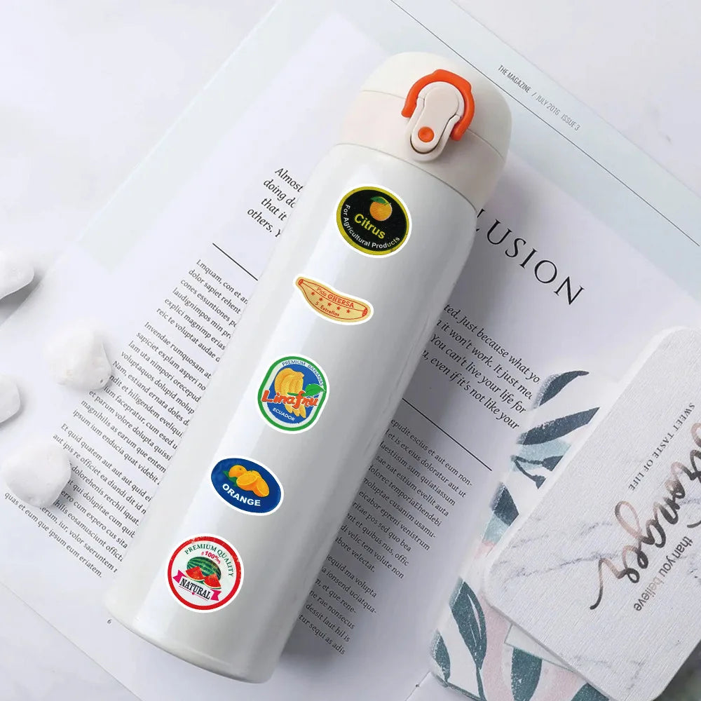 50/100 Pcs Cartoon Fruit & Word Colorful Waterproof Stickers for Phone Car Skate Helmet Stationery Box Pen Holder Decals