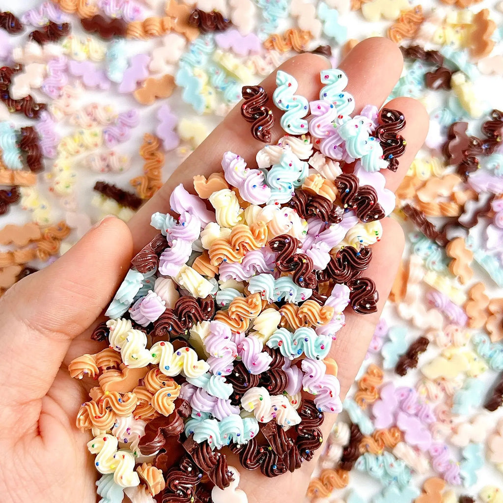 Food Play Candy Nail Art Charms Iridescent Gradient Gold Foil Rainbow Candy Resin Nail Rhinestone Decoration DIY Nails Accessory