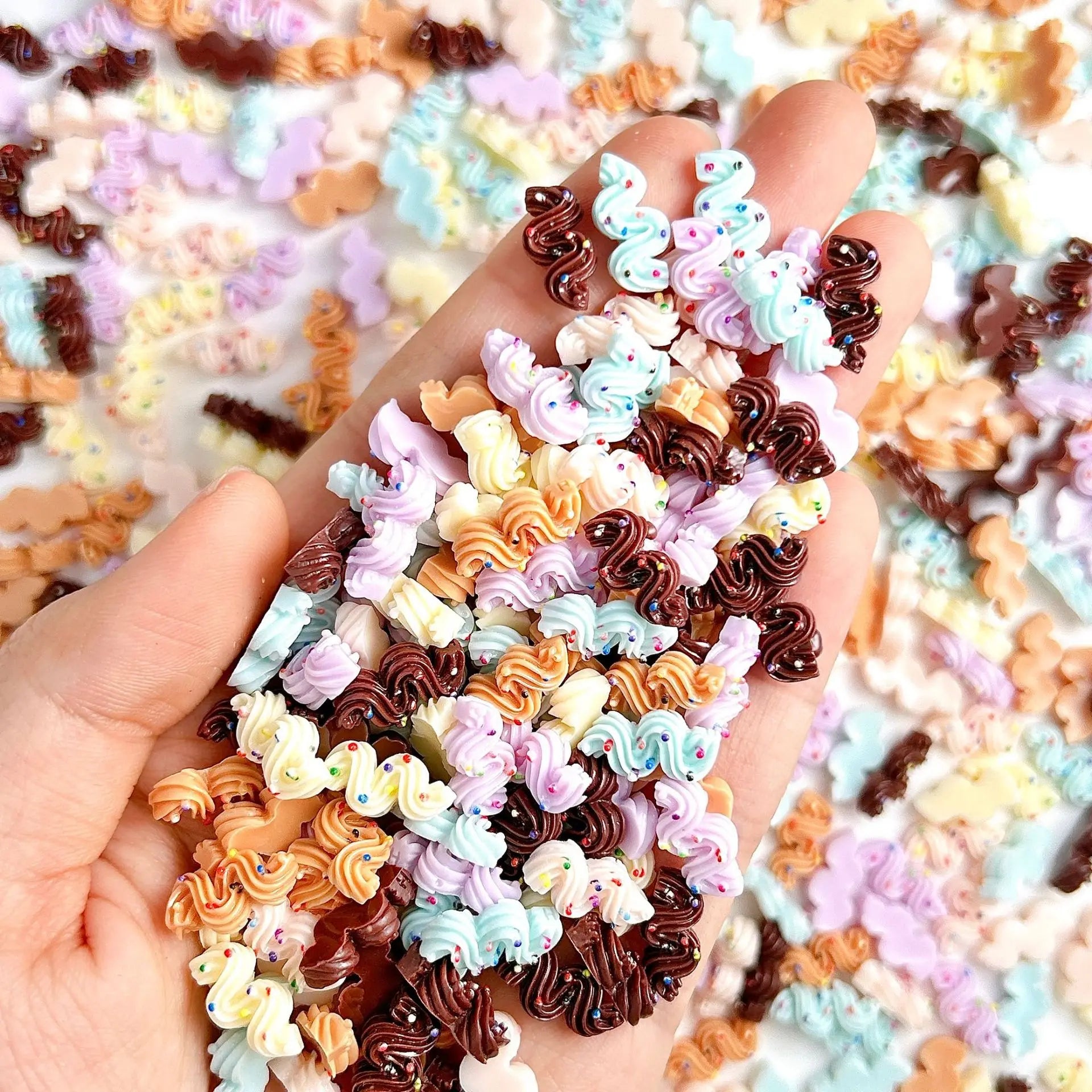 Food Play Candy Nail Art Charms Iridescent Gradient Gold Foil Rainbow Candy Resin Nail Rhinestone Decoration DIY Nails Accessory