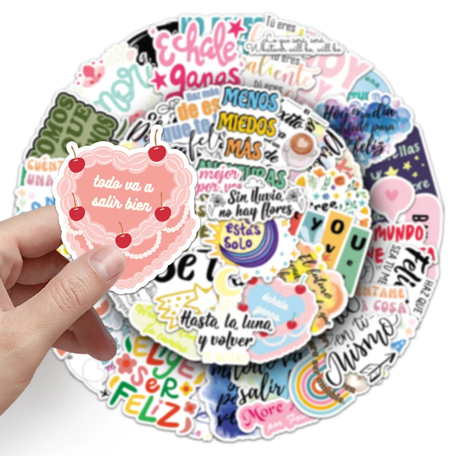 50/100PCS Inspirational Spanish Graffiti Stickers Text Phrases Decoration Phone Water Cup Stationery Notebook Stickers
