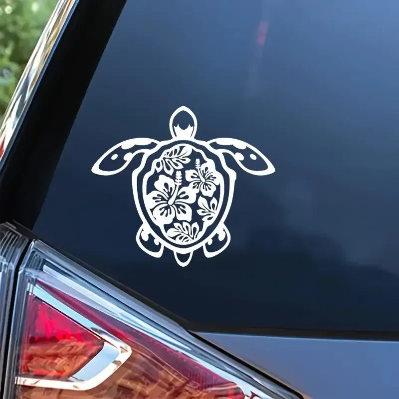 1pc Creative Sea Turtle Car Sticker Vinyl Decals Self-adhesive Black And White Available