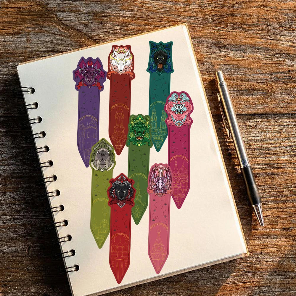 30PCS Animal Emblem Bookmark Reading Books Reading Scrapbooking DIY Phone Cards Cartoon DIY Aesthetic Creative Decals Bookmarks