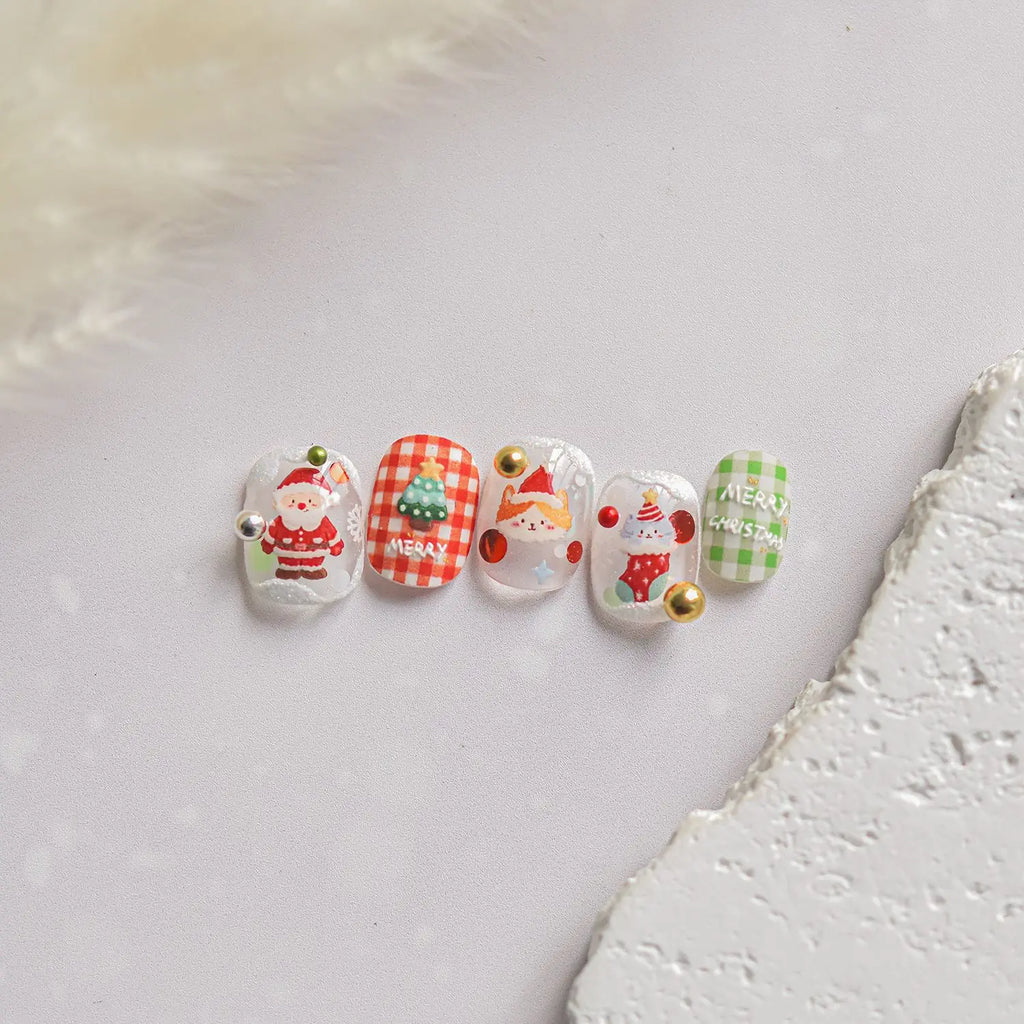 5D Cartoon Nail Art Stickers Cute Bear Cat Purry Design Self Adhesive Nails 3D Decorations Stickers Press On Nails DIY Accessory