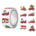 500Pcs/Roll Heterotypic Christmas Themed Santa Claus Transportation Stickers 8 Designs 2.5cm/1.0'' DlY Graffiti Holiday Labels
