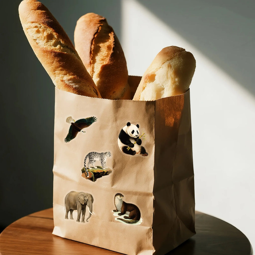 56/112 Pcs Realistic Forest Animal PET Stickers Waterproof No Repeat for Stationery Box Fridge Helmet Car Vase Decoration