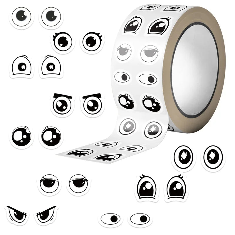 500PCS Kawaii Eye Sticky Paper Sticker Labels Thank You Sticker Sealing DIY Decoration Scrapbooking Stationery Supplies