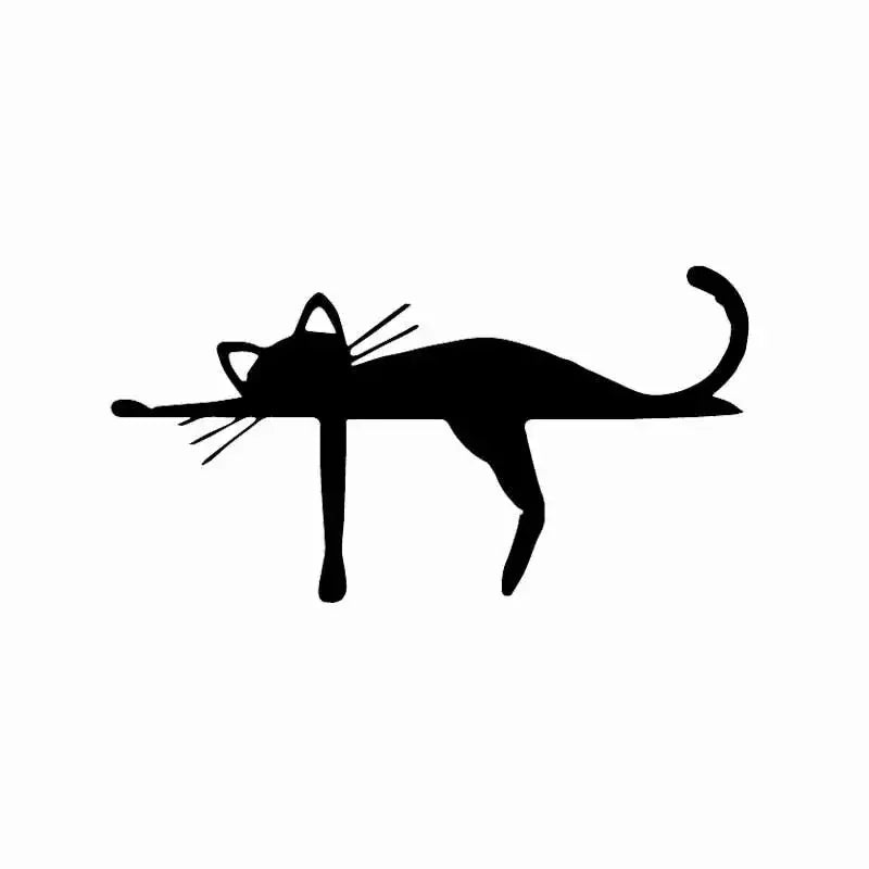 Car Sticker Fashion Cute Cat Car Decoration Decals Suitable For Various Models Black/White, 16cm*8cm/6.3in*3.15in
