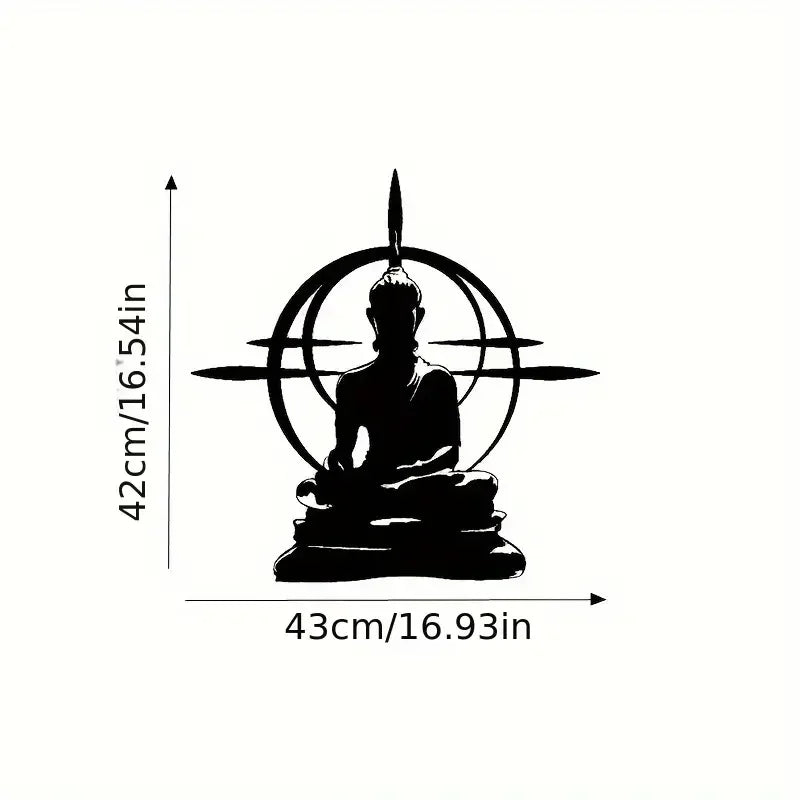 1pc Creative Wall Sticker, Buddha Mandala Pattern Self-Adhesive Wall Stickers, Bedroom Entryway Living Room Porch Home Decoratio