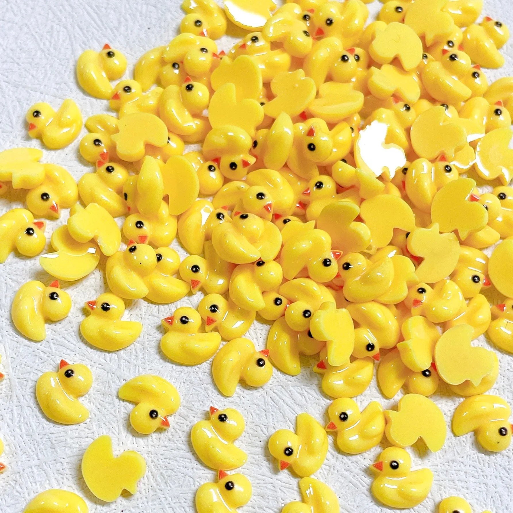 50pcs Cartoon Yellow Duck Nail Art Accessories 3D Flatback Resin Nail Charms Decorations DIY New Manicure Design Supplies Parts