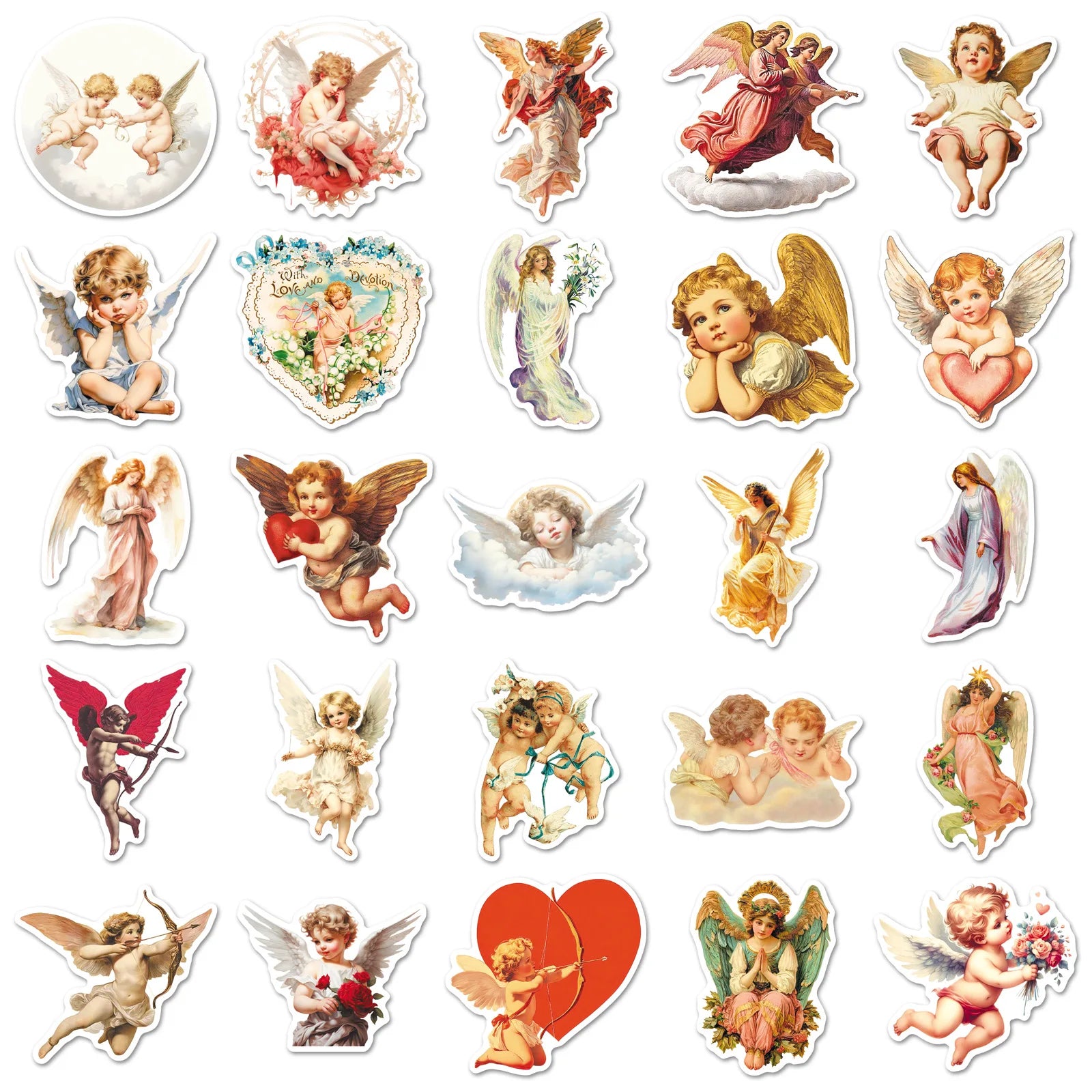 50-Pack Retro Cupid Nordic Angel Graffiti Stickers for DIY Decoration on Mobile Phones Guitars Headsets Luggage Notebooks