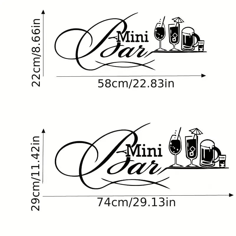 1pc Wall Sticker, Cocktail Beer Pattern Self-Adhesive Wall Stickers, Bar Beer Restaurant Shop Home Decoration Wall Stickers, Rem