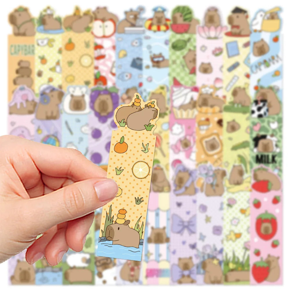30 Cute Cartoon Capybara Bookmark Small Niche Decoration Reading Book Bookmark Desk Hand Account Portable Bookmark