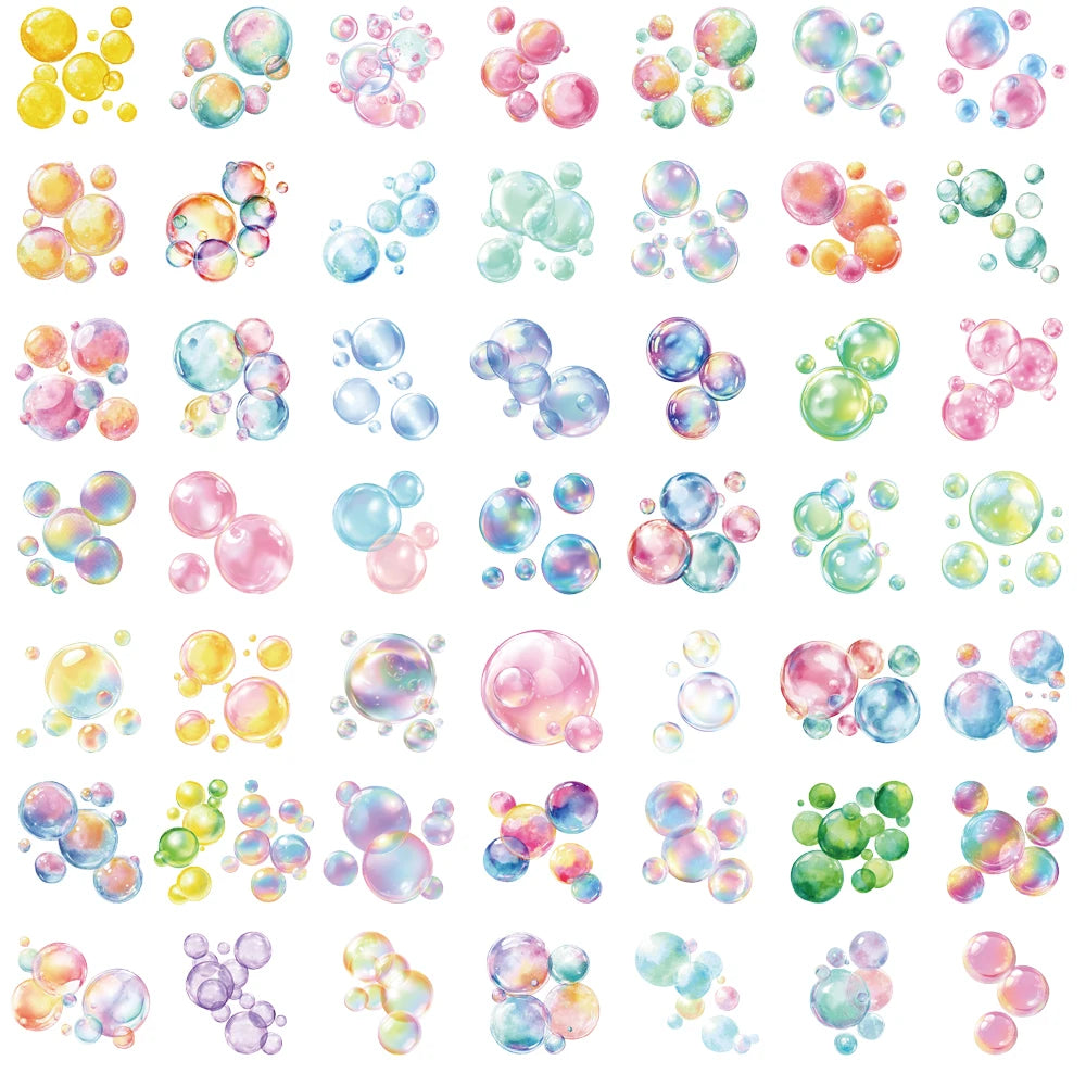 50/100PCS Colorful bubbles Sticker Fashion Bicycle Coffee  Art Picture Laptop Bicycle Living Room Retro Motorcycle Wall Stickers