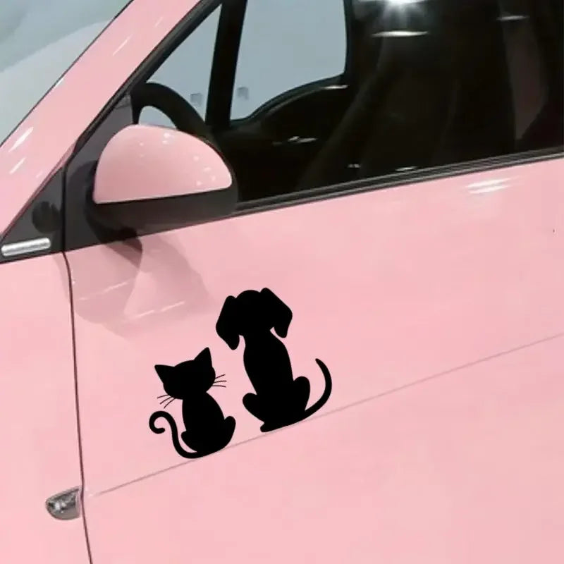 2pcs Decals Dog And Cat Lover Animal Black Premium Waterproof Vinyl Decal Stickers For Laptop Phone Accessory Helmet Car Window