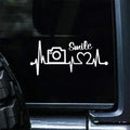 1pc Smile Camera Photography Lover Heartbeat Car Sticker For Laptop Water Bottle Car Truck SUV Motorcycle Vehicle Paint Window W