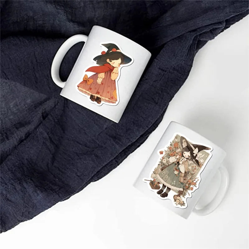 10/30/50PCS Cartoon Q Witch PVC Sticker Aesthetic Children's Korean Decoration Scrapbooking Stationery School Supplies for Kids
