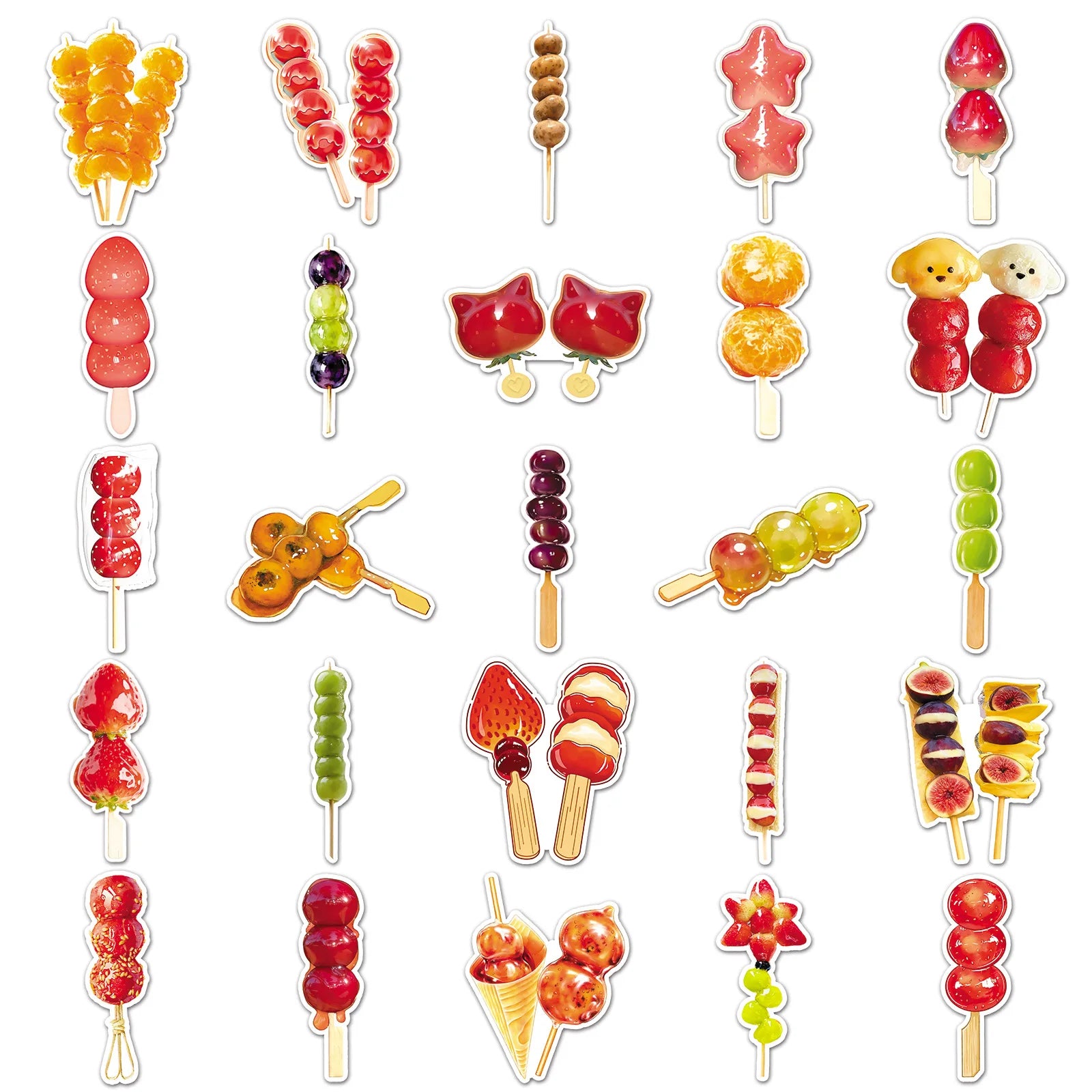 50/100PCS Cartoon Food Stickers Cartoon Graffiti Decoration Storage Box Notebook Stationery Stickers