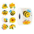 500Pcs/Roll Heterotypic Flowers Hardworking Little Bees Stickers 2.5cm/1.0'' Happy Bees Art Scrapbooking Learning Reward Labels