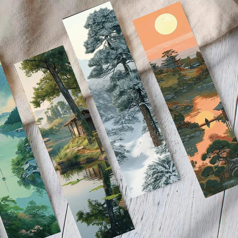 30PCS a landscape of lakes and mountains Bookmarks Creative Gift Stationery Supplies Luggage Student Gifts Room Living Bookmark
