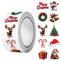 1Roll(500Pcs)10 Irregular Merry Christmas Theme Stickers 2.5cm/1'' DlY Craft Decoration Festival Sealing Scrapbook Labels