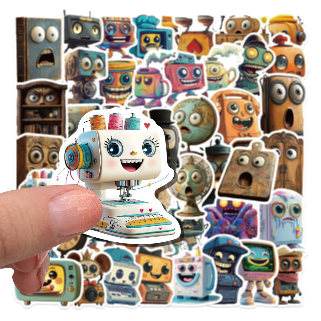 50PCS Cartoon Retro Small Tool Graffiti Stickers Waterproof DIY Hand Account Guitar Skateboarding Luggage Stickers