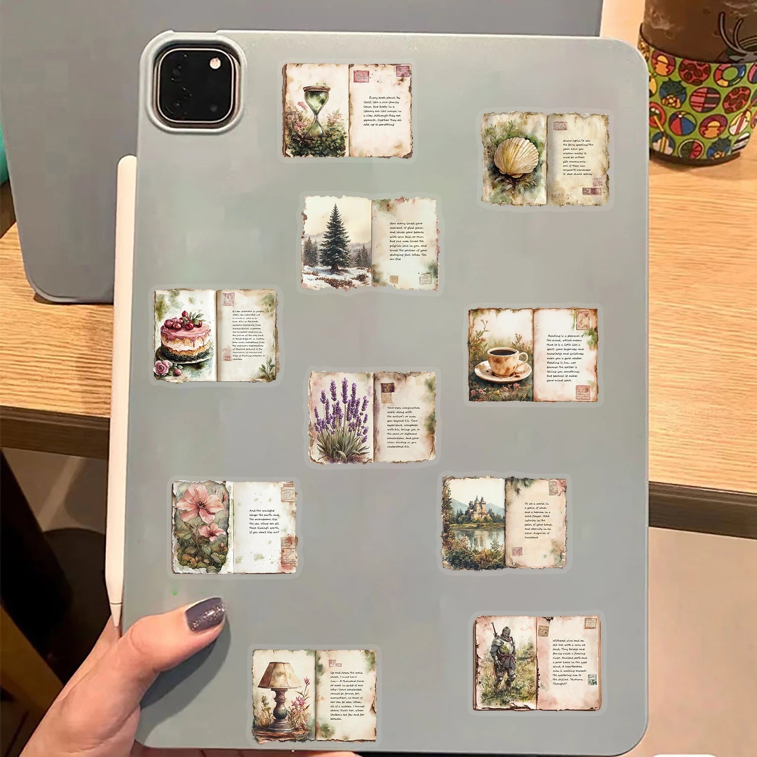 50PCS Read Retro Watercolor Diary Sticker Stationery Phone Luggage Scrapbooking Graffiti Art Picture Laptop Fashion Stickers