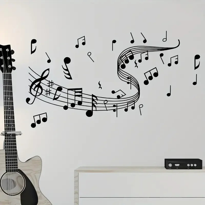 Wonderful And Romantic Music Notes Wall Stickers Made of Self-Adhesive Vinyl, Suitable for Decorating Bedrooms, Living Rooms, Ca