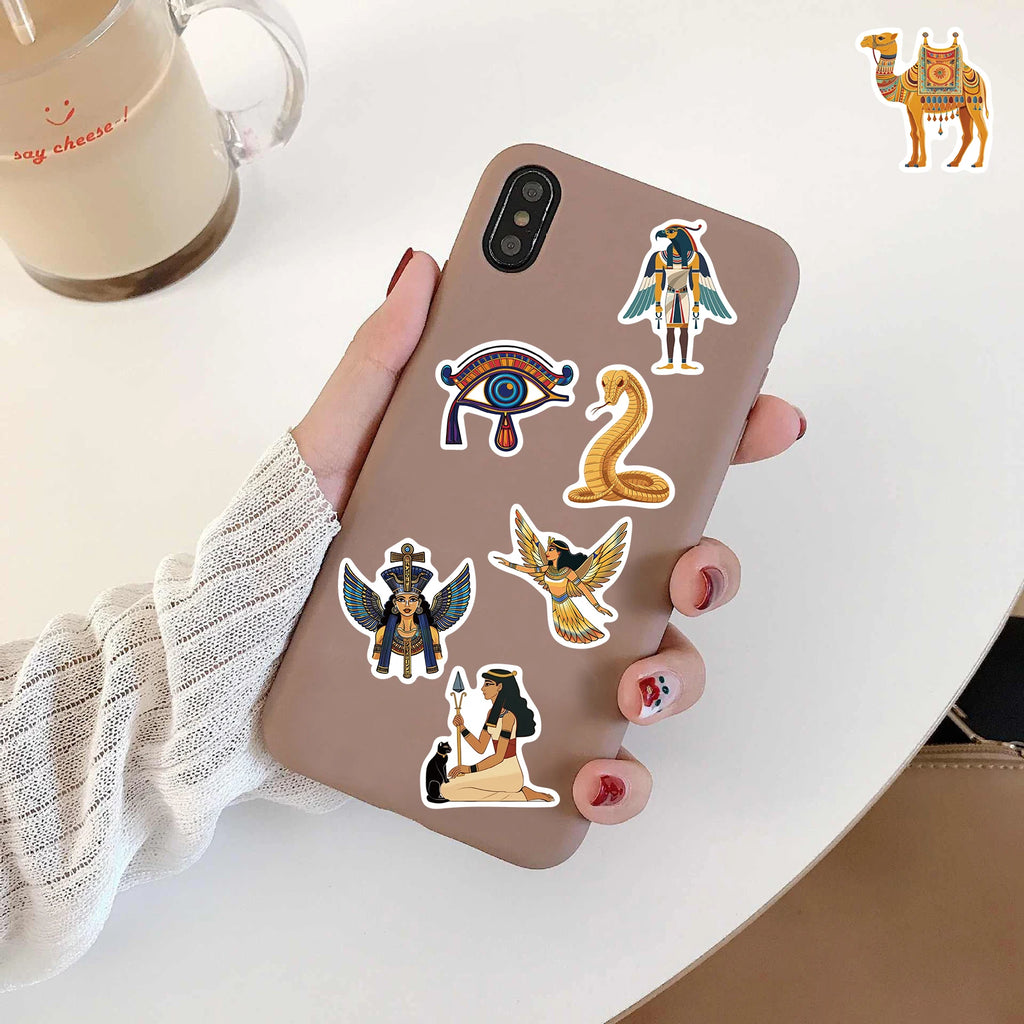 50PCS Ancient Egypt Sticker Nostalgia Cafe Art Picture Laptop Luggage Skateboard Bicycle Graffiti Waterproof Sticker for Gift