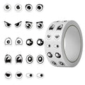 500PCS Kawaii Eye Sticky Paper Sticker Labels Thank You Sticker Sealing DIY Decoration Scrapbooking Stationery Supplies