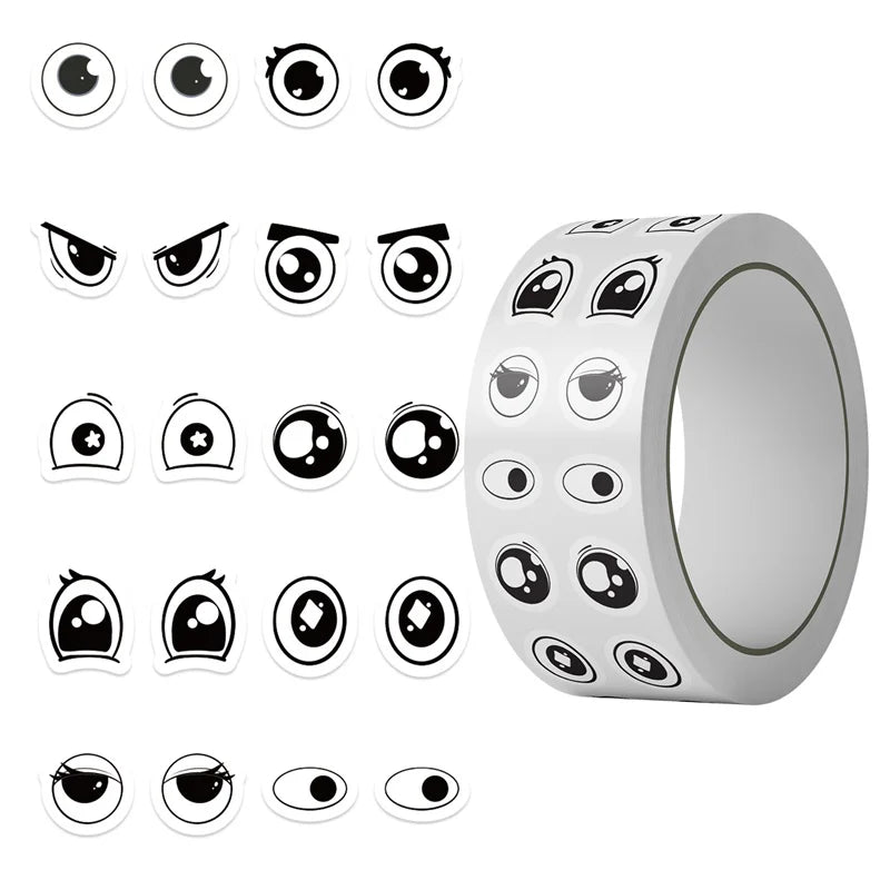 500PCS Kawaii Eye Sticky Paper Sticker Labels Thank You Sticker Sealing DIY Decoration Scrapbooking Stationery Supplies