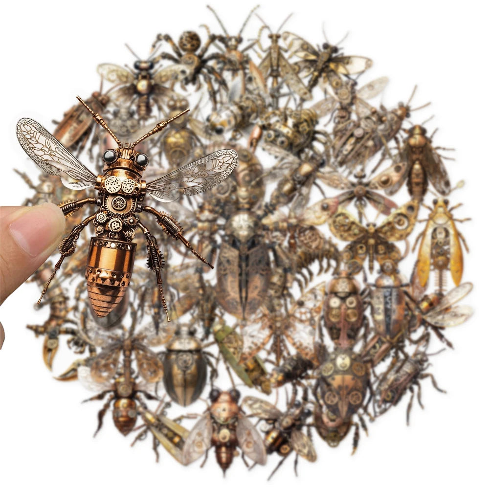 50PCS Steam Insect Mechanical Creative Decoration Graffiti Stickers DIY Phone Case Laptop Tablet Toy Stickers