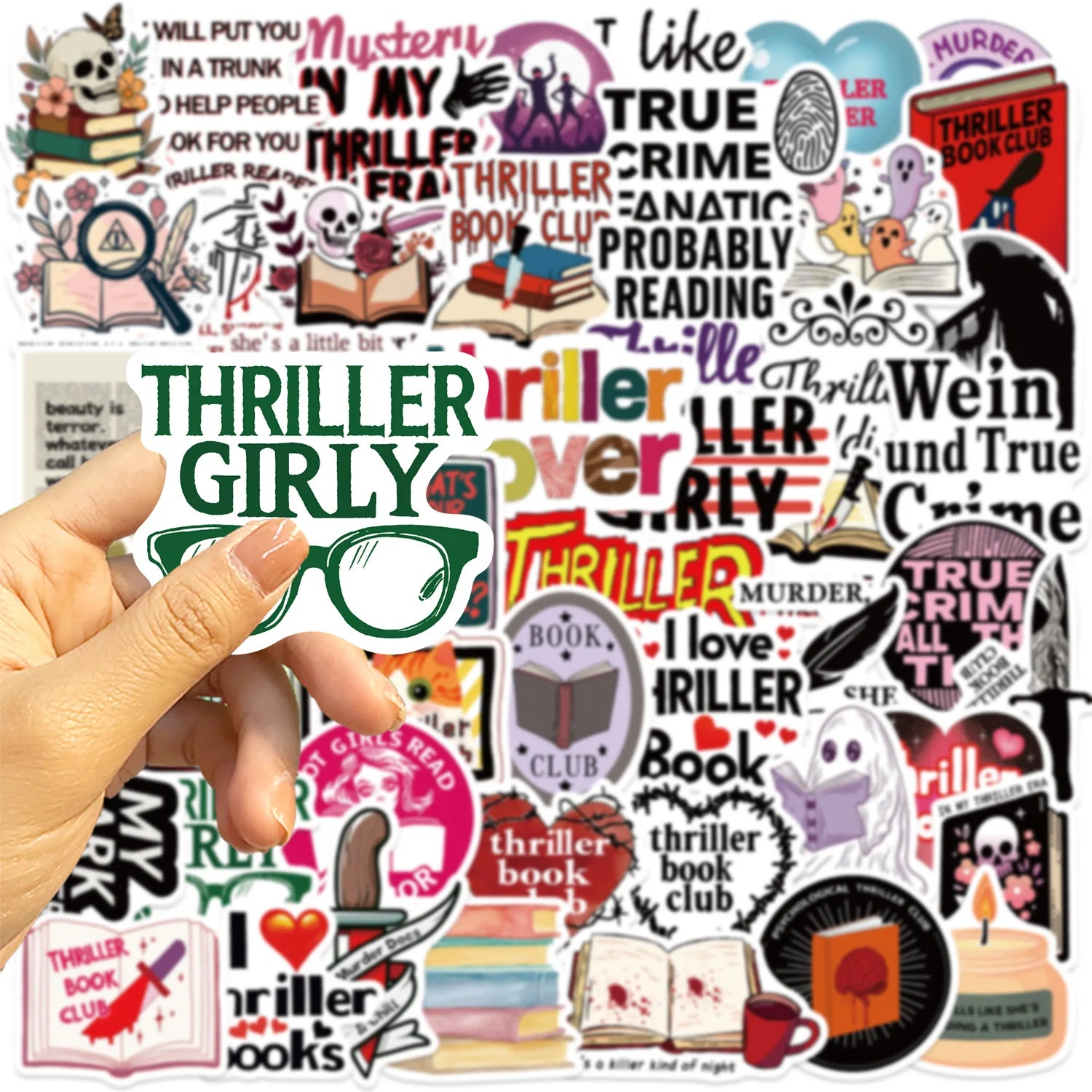 50/100PCS Cartoon Thriller Book Graffiti Stickers Decorative Guitar Notebook Luggage DIY Waterproof Stickers