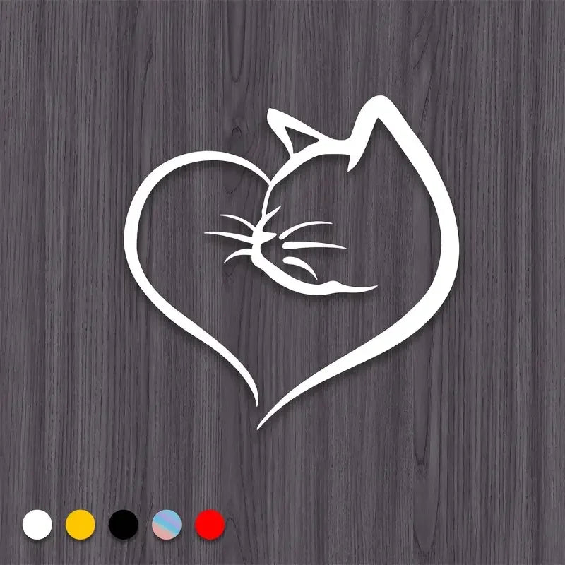 Cats And Hearts Car Sticker PVC Reflective Auto Exterior Decoration Accessories Creativity Stickers For Car Waterproof
