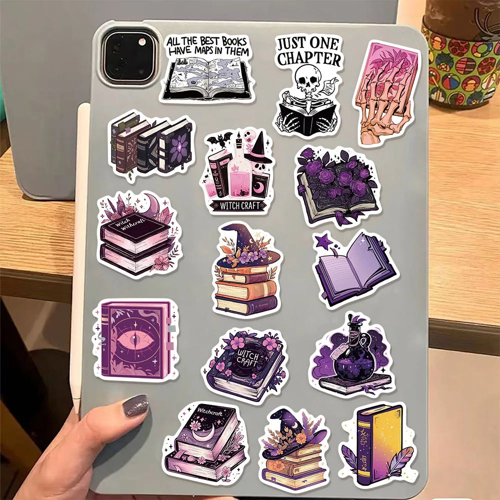 50/100PCS Witch Book Scroll Stickers Fun Graffiti DIY Manual This Label Decoration Phone Case Tablet Waterproof Stickers Toy