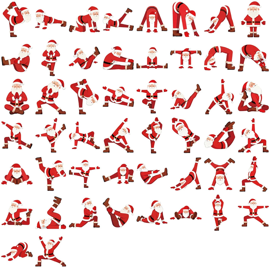 50/100PCS Yoga Santa Claus Cartoon Stickers Decorative Luggage Windows Notebook Stationery Stickers