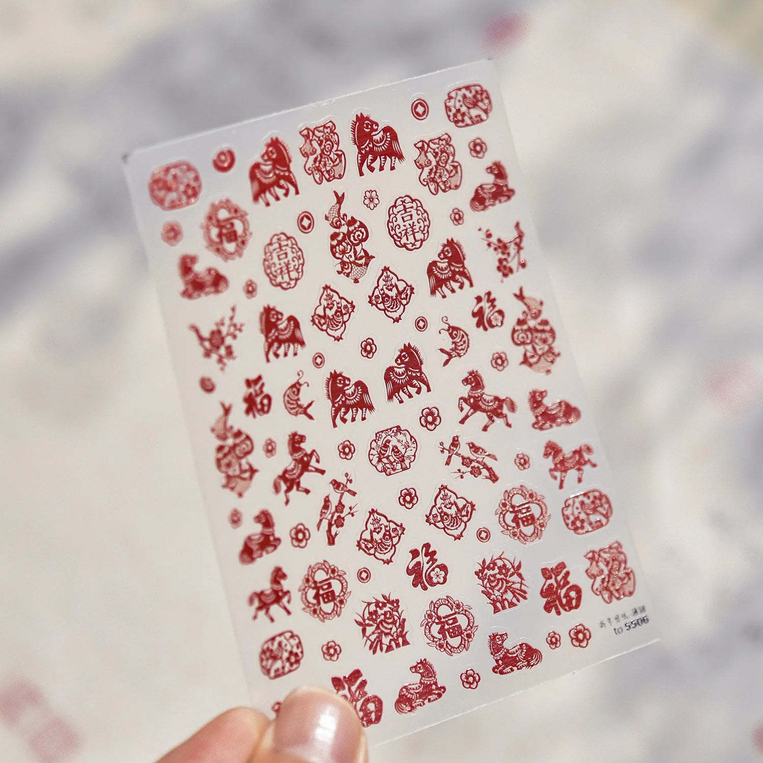 Chinese knot Adhesive Nails 3D Decorations Stickers 5D Embossed Nail Stickers 2026 New Year Nail Art Sticker Manicure Decals DIY