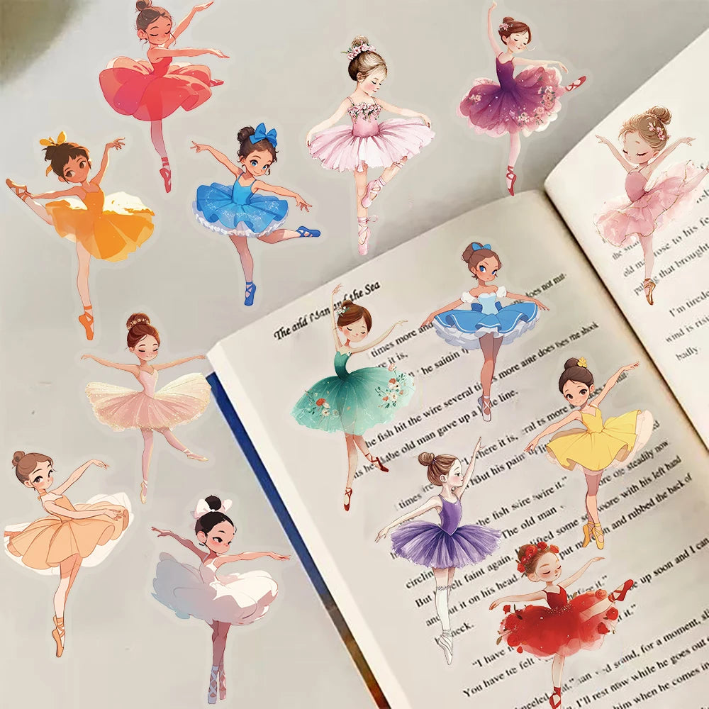 50PCS Creative Ballet Sticker Harajuku Waterproof Scrapbooking Aesthetic Living Handmade Phone Creative Skateboard Decal
