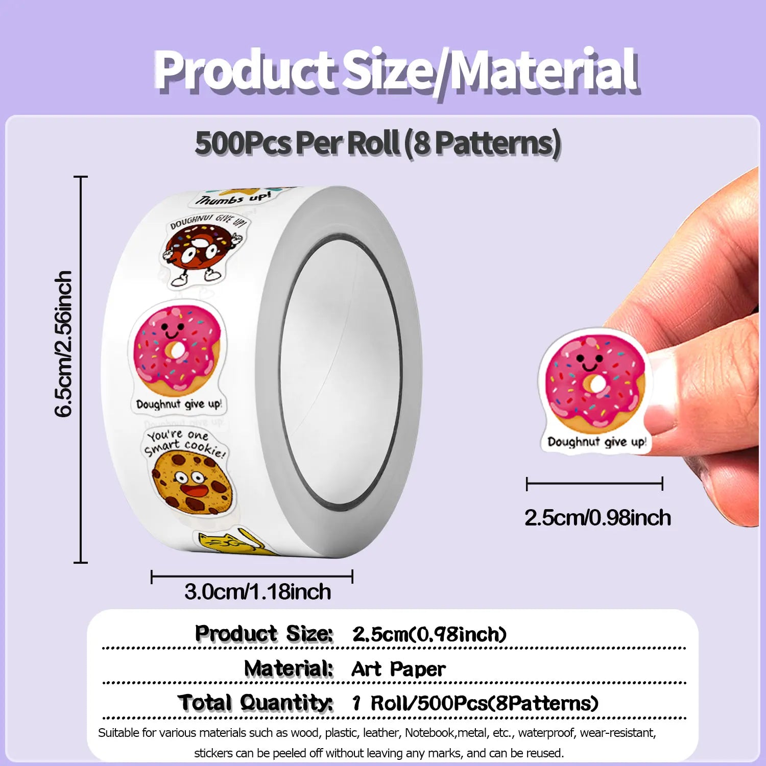 500Pcs Irregular Cartoon Reward Quotes Stickers 2.5cm/1'' Roll DlY Craft Decoration Festival Scrapbooking Labels Gift Sealing