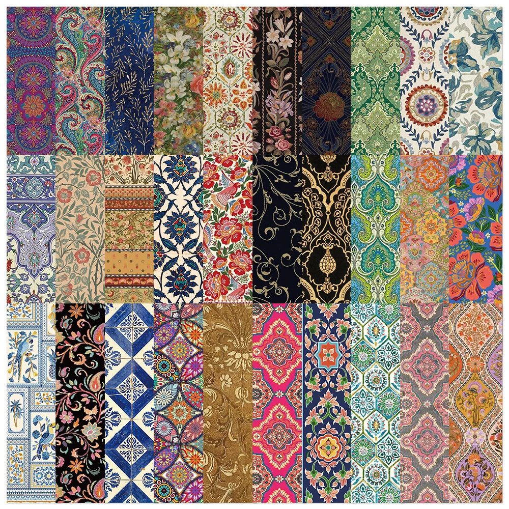 30 Pcs Classical Pattern Bookmarks for Students, Elegant and Unique Paper Cards Desktop DIY Decorations Bookmarks