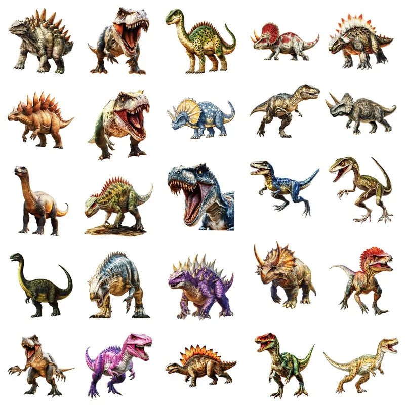 10/30/50PCS Carton Dinosaur Sticky PVC Sticker Aesthetic Stationery DIY Colored Decoration Scrapbooking Children's Supplies