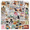 50/100PCS Animal Reading Animal Bookish Stickers Luggage Computer Phone Helmet Waterproof Stationery Stickers