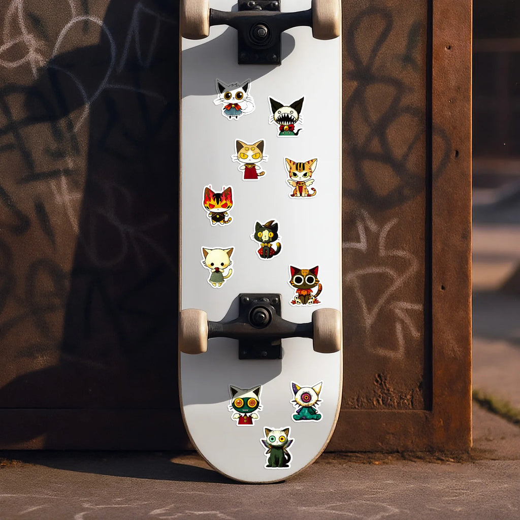 56/112 Pcs New Fun Cat Japanese Vintage Cartoon Stickers DIY for Tablet Skateboard Phone Desk Wall Fridge Fade Resistant Decals