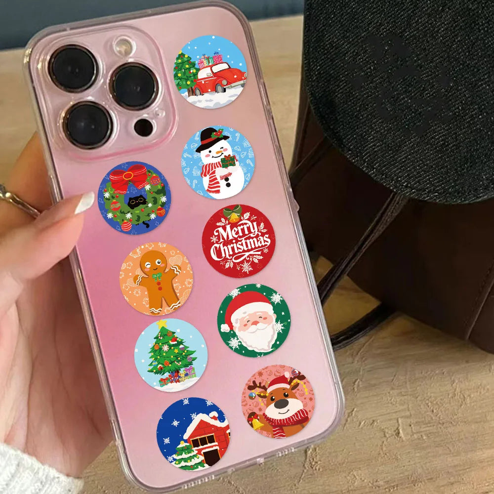 500PCS Cartoon Christmas Decoration Small Pattern Roll DIY Luggage Water Cup Handmade Scrapbook Christmas Gift Stickers