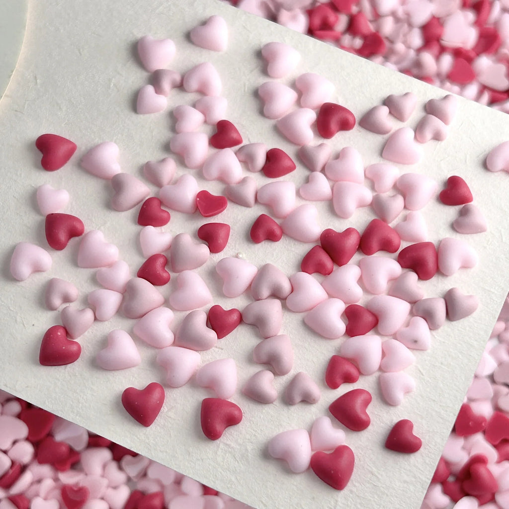 Heart-shaped Nail Accessory Sweet Pink Resin with Rhinestones Nail Art Decorations 5/6mm Love Heart Cute Nail Charms Jewelry DIY