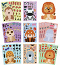 8/16/24PCS Cartoon Animal Make a Face Change Stickers DIY Phone Decorative Stationery Notebook Stickers Waterproof