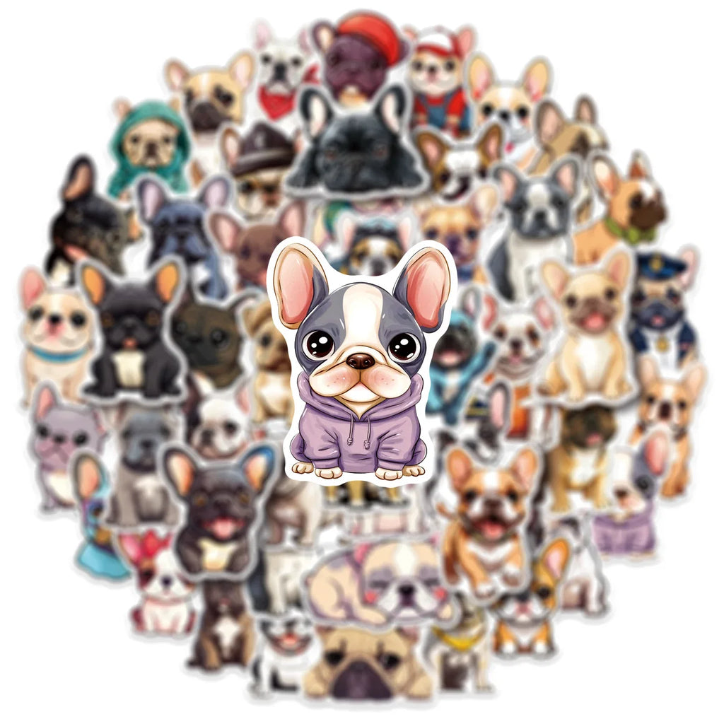 50/100PCS Cartoon Dog Fighting Graffiti Stickers Waterproof Decoration Luggage Stationery Notebook Stickers